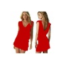 Likralı Plaj Elbisesi - 2 Beden - Kırmızı