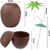 Hindistan Cevizi Hawaii Luau Aloha Pipetli İçecek Kabı Bardak 10x13 cm 1 Adet