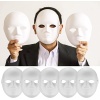 Beyaz Renk Boyanabilir Anonim Tam Yüz Cosplay Maske 24x18 cm