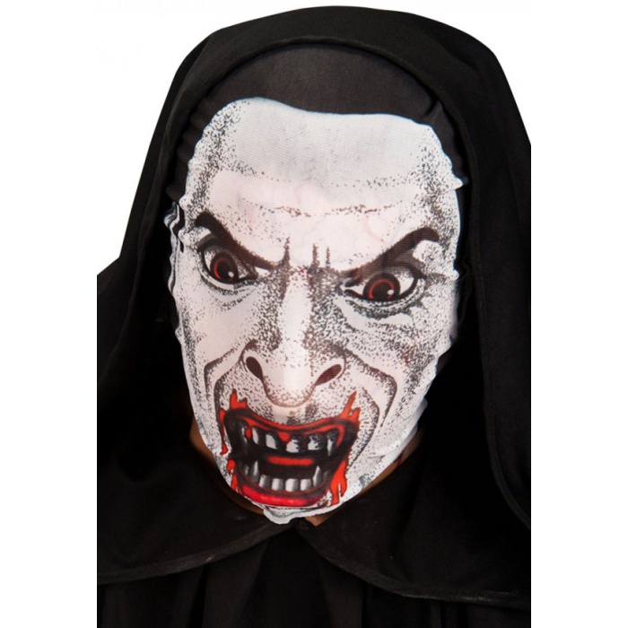 Kafaya Tam Geçmeli Bez Vampir Maskesi - Streç Korku Maskesi - 3D Baskılı Maske Model 2