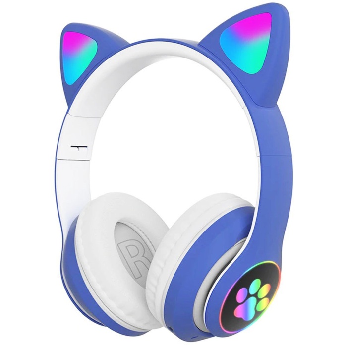 STN28 Kablosuz Kedi Kulaklık - Mavi