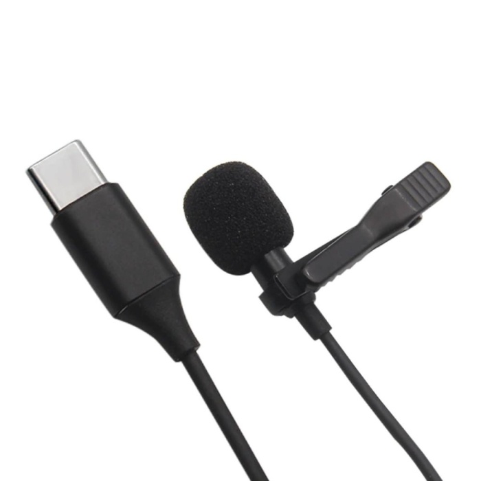 Type-C 2 Metre Double Mikrofon - Siyah