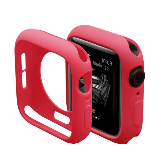 Apple Watch 42mm Silikon Alt Kasa - Kırmızı