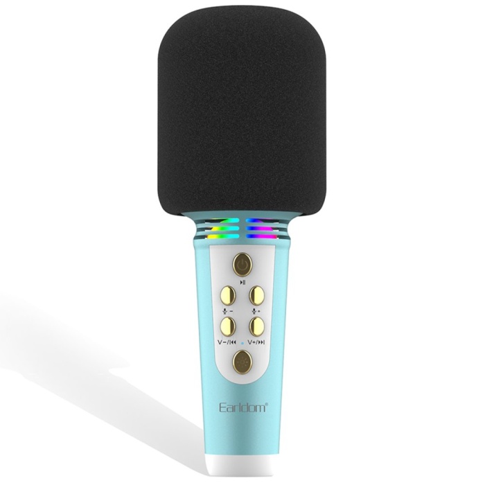 Earldom MC6 Led Işıklı Karaoke Mikrofon - Mavi