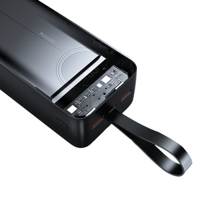 Yesido YP43 40.000 mAh Dijital Göstergeli USB3.0 PD Hızlı Şarj Powerbank - Siyah