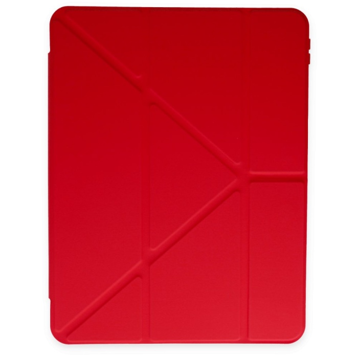 iPad Pro 12.9 (2021) Kılıf Kalemlikli Mars Tablet Kılıfı - Kırmızı