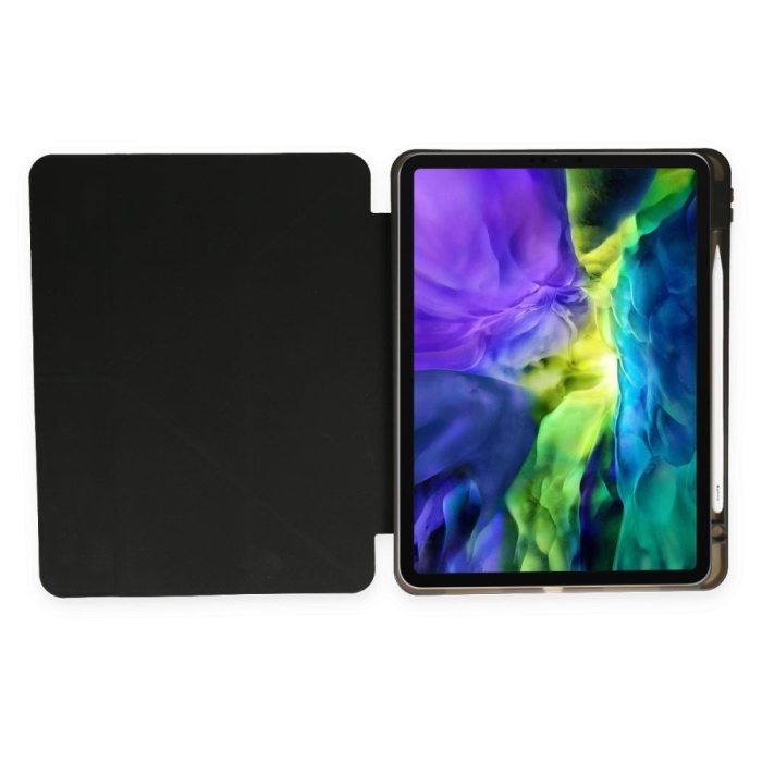 iPad Pro 12.9 (2020) Kılıf Kalemlikli Hugo Tablet Kılıfı - Siyah