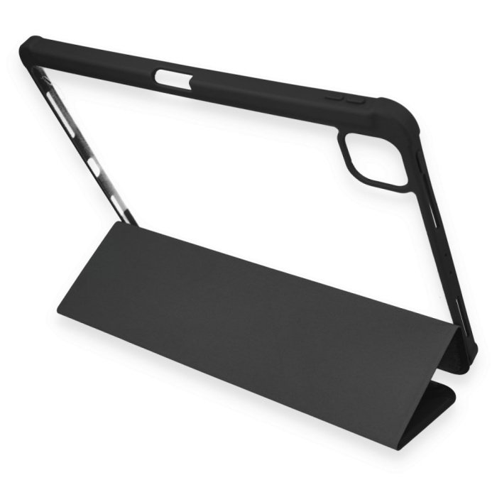 iPad Pro 12.9 (2021) Kılıf Kalemlikli Hugo Tablet Kılıfı - Siyah