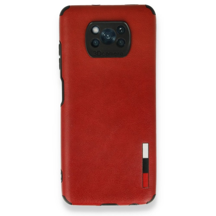 Xiaomi Pocophone X3 Kılıf Loop Deri Silikon - Kırmızı