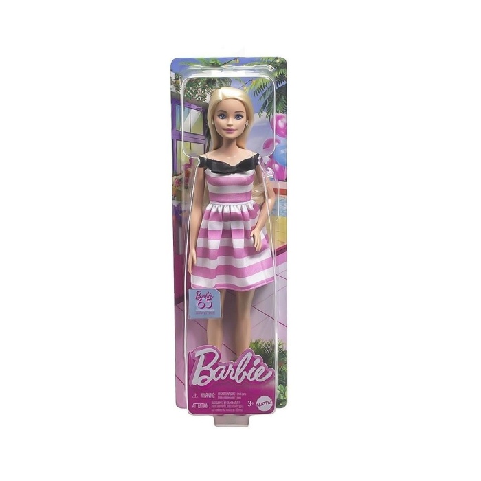 HTH66 Barbie 65.Yıl Özel Pembe Elbiseli Bebek