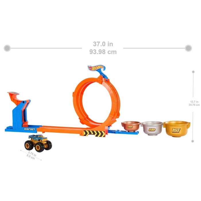 JBX64 Hot Wheels Monster Trucks Döngü ve Takla Bigfoot Oyun Parkuru