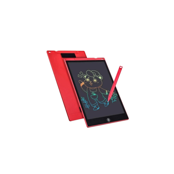 12 Inc Renkli Lcd Grafik Dijital Kalemli Çizim Tableti Yazı Tahta Not Yazma Eğitim Tableti Kırmızı
