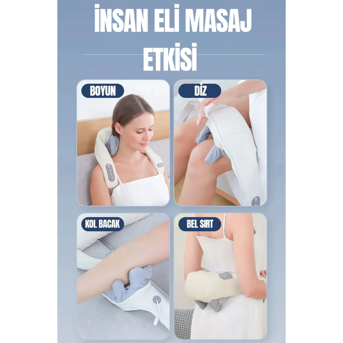 Şarjlı Ovmalı Isıtmalı Masaj Aleti Insan Eli Yoğurma Hissi