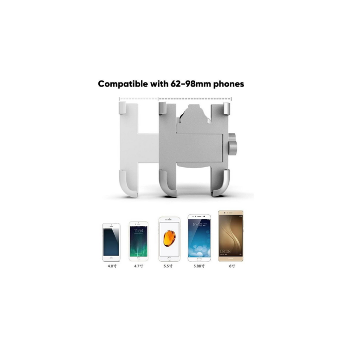 Alüminyum Gövdeli Metal Gidon Bağlantılı Motosiklet Telefon Tutucu 7 İnç Xl