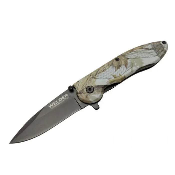 Çakı Yaprak Desenli 19,5 Cm Yarı Otomatik , Kemerlikli