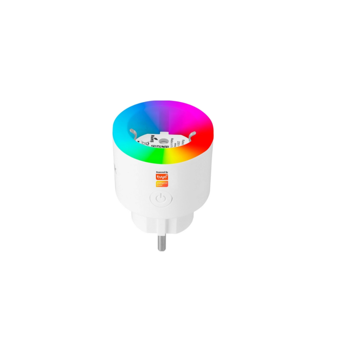 Akım Korumalı Akıllı Priz Rgb Işıklı Wifi Tuya Destekli Android Ve Ios Destekli