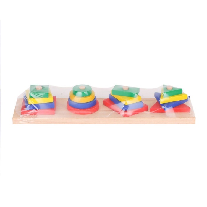 KR006 Woodoy Renkli Geometrik Şekiller -Karsan  Oyuncak