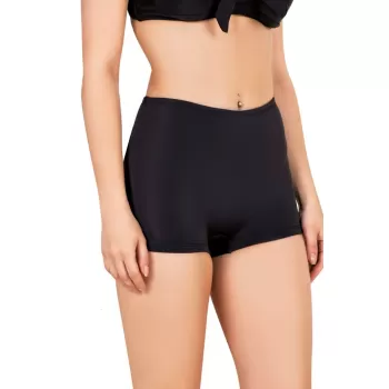 Siyah mini tayt & Havuz ve deniz şortu & Bikini altı