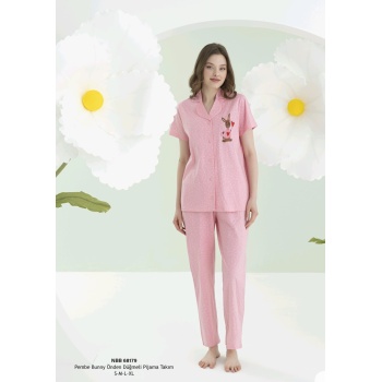 NBB 68179 Bunny Önden Düğmeli Pijama Takım