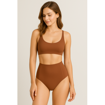 Brncy Kahverengi SculptFit Yüksek Bel & Toparlayıcı & Şekillendirici Bikini Altı