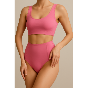 Brncy Pembe SculptFit Yüksek Bel & Toparlayıcı & Şekillendirici Bikini Altı