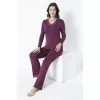 Confeo C840-066 Kadın Viskon V Yaka Uzunkol Pijama Takım