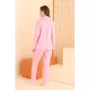 NBB 68067 Çiçek Desenli Önden Düğmeli Bayan Pijama Takım