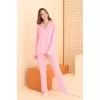 NBB 68067 Çiçek Desenli Önden Düğmeli Bayan Pijama Takım