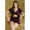 Kadın 3lü Croplu Şortlu Sabahlıklı Pijama Takımı