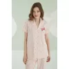 NBB 68164 Bow Önden Düğmeli Pijama Takım