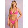 BRNCY Kadın Pembe Üçgen Bikini Takımı Ayarlanabilir Bağlamalı Üst ve Alt