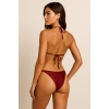 BRNCY Kadın Bordo Üçgen Bikini Takımı Ayarlanabilir Bağlamalı Üst Ve Alt