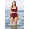 Brncy Bordo SculptFit Yüksek Bel & Toparlayıcı & Şekillendirici Bikini Altı