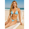 BRNCY Kadın Mavi Üçgen Bikini Takımı Ayarlanabilir Bağlamalı Üst Ve Alt