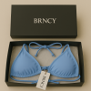 BRNCY Kadın Mavi Üçgen Bikini Takımı Ayarlanabilir Bağlamalı Üst Ve Alt