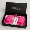 BRNCY Kadın Pembe Üçgen Bikini Takımı Ayarlanabilir Bağlamalı Üst ve Alt
