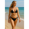 BRNCY Siyah Üçgen Bikini Takımı Ayarlanabilir Bağlamalı Üst Ve Alt