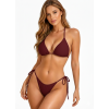 Sheviva Kadın İpli Bikini Takımı Bordo Üçgen Kesim