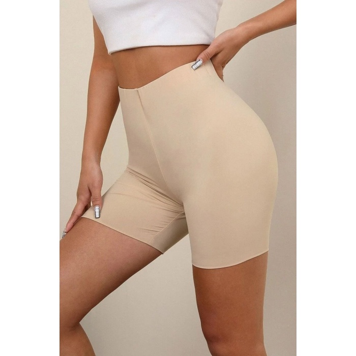 Miss Fit 12701 Lazer Kesim Uzun Paçalı Şort (Silikon