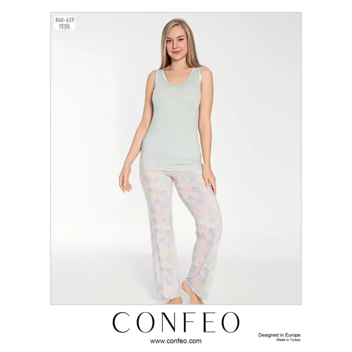 Confeo C840-439 Kadın Kalın Askılı  Pijama Takım