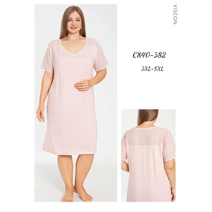 Confeo C840-382 Kadın Battal Kısakol Gecelik