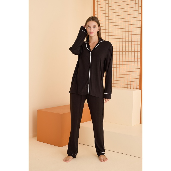 NBB 68065 Viskon Önden Düğmeli Pijama takım