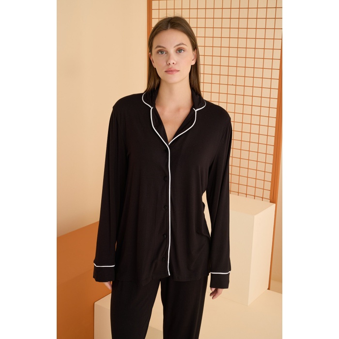 NBB 68065 Viskon Önden Düğmeli Pijama takım