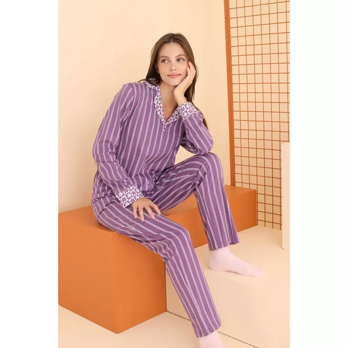 NBB 68070 Önden Düğmeli Bayan Pijama Takım