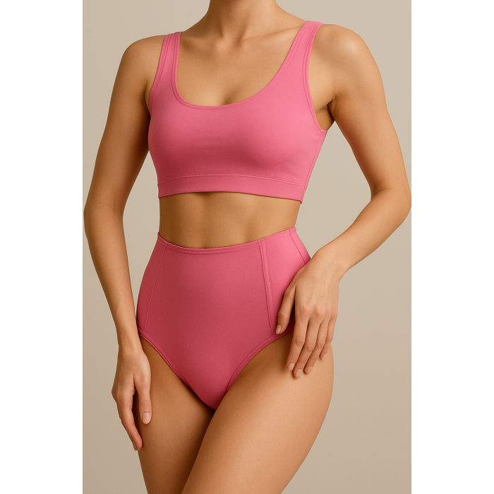 Brncy Pembe SculptFit Yüksek Bel & Toparlayıcı & Şekillendirici Bikini Altı