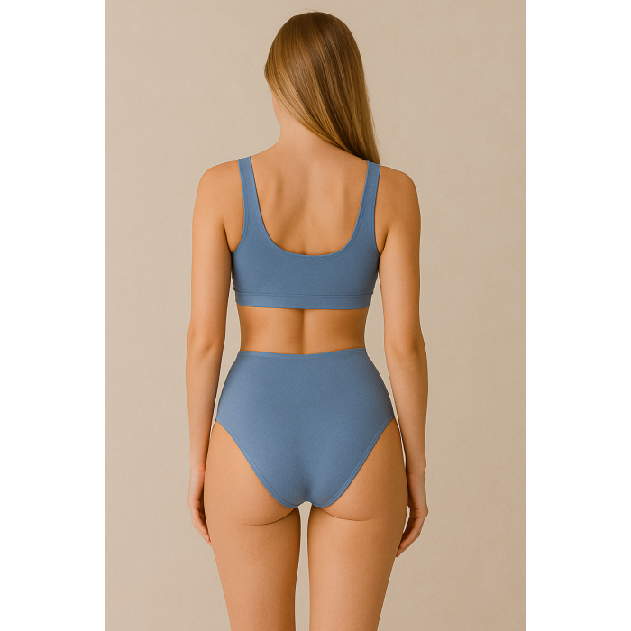 Brncy Mavi  SculptFit Yüksek Bel & Toparlayıcı & Şekillendirici Bikini Altı