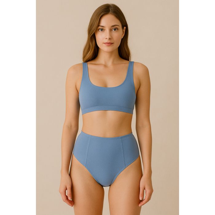 Brncy Mavi  SculptFit Yüksek Bel & Toparlayıcı & Şekillendirici Bikini Altı