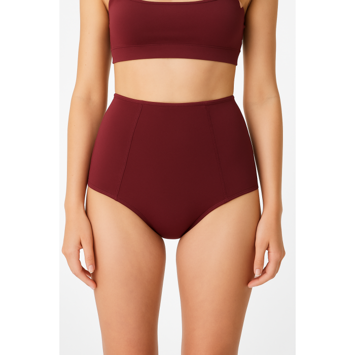 Brncy Bordo SculptFit Yüksek Bel & Toparlayıcı & Şekillendirici Bikini Altı