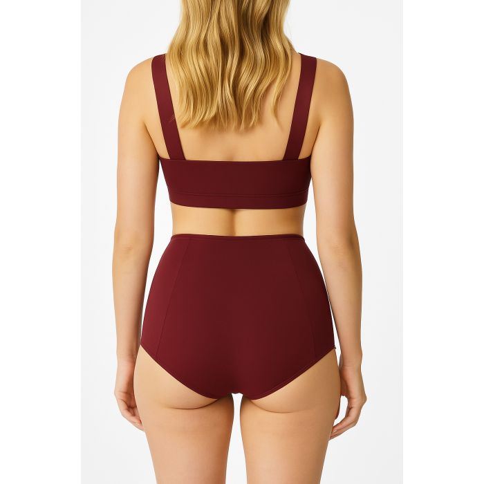 Brncy Bordo SculptFit Yüksek Bel & Toparlayıcı & Şekillendirici Bikini Altı