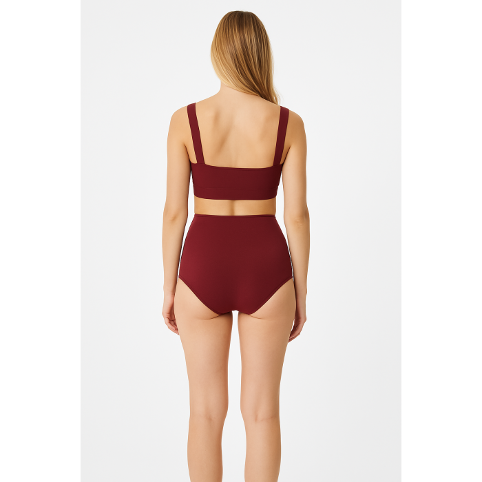 Brncy Bordo SculptFit Yüksek Bel & Toparlayıcı & Şekillendirici Bikini Altı
